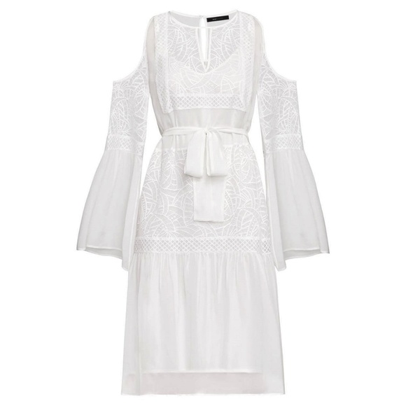 BCBGMaxAzria Evee Cold Shoulder Silk Lace Dress XXS - Picture 3 of 8